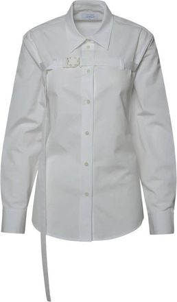 Off-white Overhemd van katoenpoplin met gesp - Dames - Overhemden - Wit - S - Katoen - Overhemden