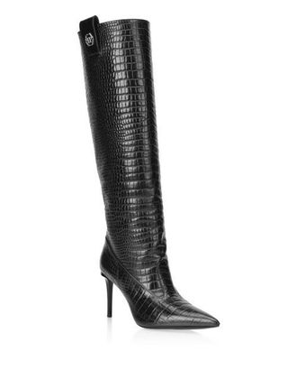 Philipp Plein Cocco Print High Boots 9 Women in Black at Nordstrom, Size 39