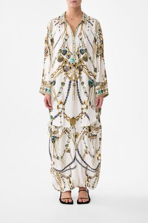 Camilla Relaxed High Low Shirt Dress in Chain Gang at Nordstrom, Size X-Small