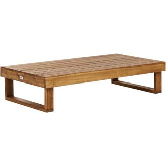Beliani Mesa De Centro De Jard&iacute;n De Madera De Acacia Certificada 110 X 60 Cm Madera Clara Marettimo