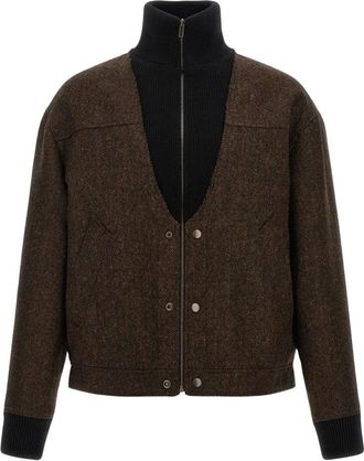 Maison Margiela Giacca Bomber in Lana Espiga - - Jackets - Uomo - Marrone - L