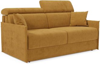 Divani.Store Miryam Sof&aacute; Cama Con Reposacabezas Reclinables En Suave Tejido Antimanchas T31 149 Cm Amarillo
