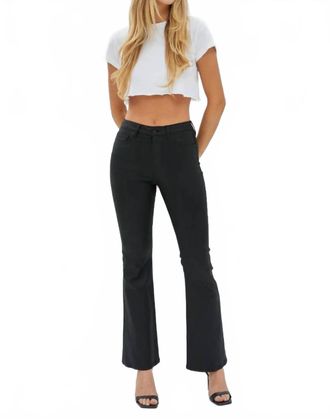 Hidden Jeans Happi Denim Leather Flared Jeans In Black