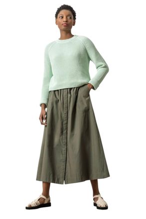 Lilla P Womens Zip Back Raglan Sweater In Pistachio