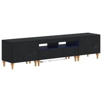 vidaXL Conjunto De 3 Muebles Para Tv Con Led Negro Vidaxl