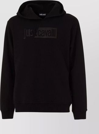 Just Cavalli hooded logo sweater with ribbed hem