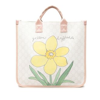 Gucci Multi-Color White Pvc Leather Handbag Tote Bag (Pre-Owned)