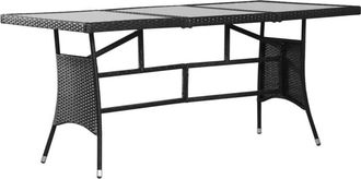 vidaXL Garden Table Black 170x80x74 cm Poly Rattan vidaXL