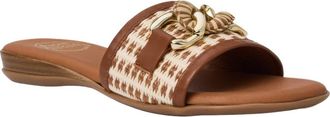 Andr&eacute; Assous Nalia Wedge Slide Sandal in Natural/cuero at Nordstrom, Size 11