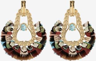 Gas Bijoux Ohrringe mit Federn und Cabochons Fortaleza