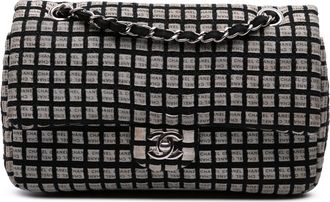 Chanel Pre-owned Womens Tweed Flap Bag - Black Textile - One Size