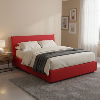 Talamo Italia Talamo Italia - Letto Matrimoniale Anassimene, Letto Contenitore Con Rivestimento In Tessuto, 100% Made In Italy, Apertura Frontale, Con Materasso Cm 