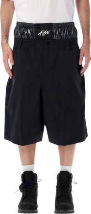 Moncler Mens Black Nylon Blend Bermuda Shorts - Size EU 48 (Mens)