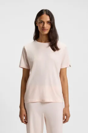HUGO BOSS T-Shirt BOSS CI_T-Shirt, Damen, Gr. XXL, rosa (light, pastel pink 680), Single Jersey, Obermaterial: 95% Baumwolle, 5% Elasthan, Basic, Basic normal, 