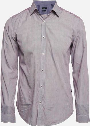 HUGO BOSS Boss By Hugo Boss Purple Stripe Cotton Slim Fit Shirt