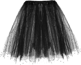 Generic Womens Tu_lle Tutu Skirt with Sequin Tutu Skirts for Women Adult Tutu Tutu Sparkly Mini Skirt Ballet Skirts for Women Tu_lle Skirt for Dance Evening P