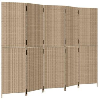 vidaXL Divisorio per Ambienti a 5 Pannelli Beige in Polyrattan - Vidaxl