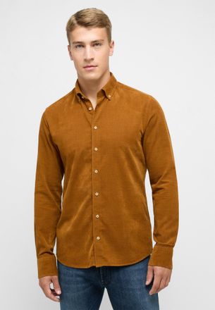 Eterna Langarmhemd ETERNA SLIM FIT, Herren, Gr. 40, Normalgr&ouml;ssen, camel, Cord, 70% Baumwolle, 30% Lyocell, schmal, Manschette, Hemden Langarmhemd, EASY IRON