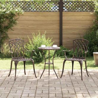 vidaXL Silla De Jard&iacute;n 2 Pcs Bronce 55 X 56.5 X 91cm Aluminio Vidaxl