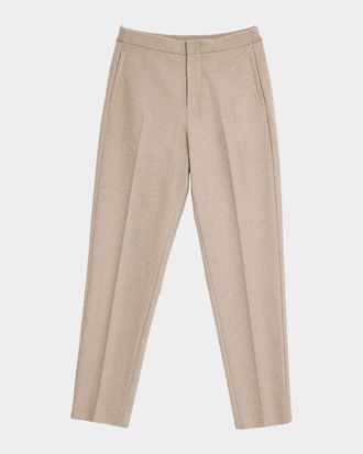 Loro Piana Mens Breia Wool and Cashmere Zip-Pocket Trousers