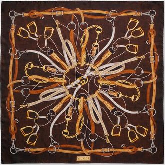 Gucci Hard-Wear Printed Silk Carr&eacute;, Black, Silk