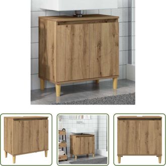 vidaXL Lavabo - Mobile Lavabo Rovere Artigianale 58x33x60 cm Legno Multistrato
