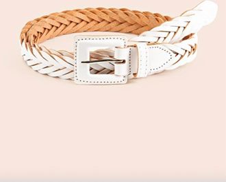Suncoo Womens Amali Woven Belt In Blanc Casse