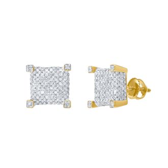 LuvMyJewelry Reverie 10K Gold Diamond Stud Earrings - 0.75 CT