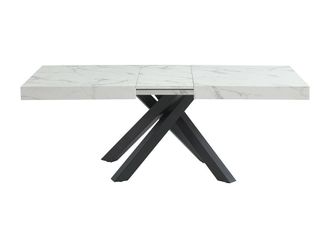 Vente-Unique 6 - 10 Seater Extendable Dining Table In MDF & Metal - Black and in White