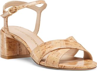 Stuart Weitzman Dayna Ankle Strap Sandal in Natural. at Nordstrom Rack, Size 8.5