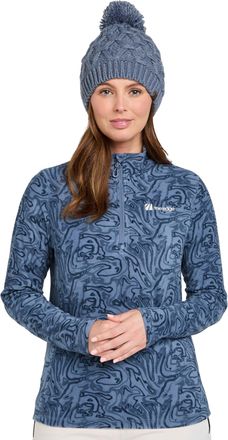 The Edge Womens Rossland Half Zip Fleece, 180g Brushed Microfleece, Two-Tone Print Pattern, Regular Fit, for Skiing and Outdoor Activities (UK, Numeric, 18, Re