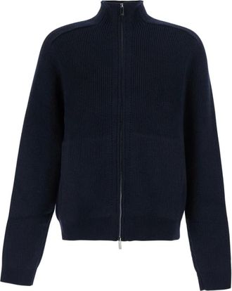 Emporio Armani C&aacute;rdigan de lana con cierre de cremallera - Knitwear - Mujer - Azul - L