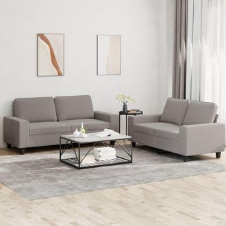 vidaXL Juego De Sof&aacute;s 2 Piezas Tela Gris Taupe Vidaxl