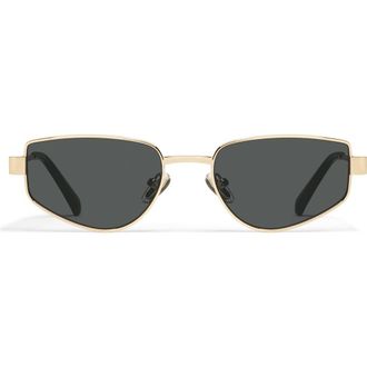 Quay Hit Single 54mm Cat Eye Sunglasses in Gold/Smoke at Nordstrom