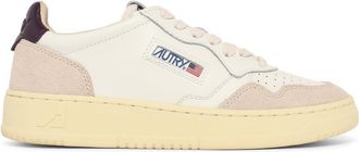Autry Medalist Low White And Purple Leather Sneakers