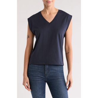 Nordstrom V-Neck Pima Cotton T-Shirt in Navy Night at Nordstrom Rack, Size X-Small
