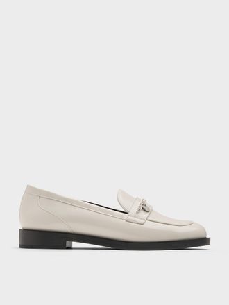 Charles & Keith Braided-Chain Metallic-Accent Loafers