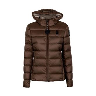 Blauer Gewatteerd jack met capuchon - Dames - Jassen - Bruin - Maat: M Zijde