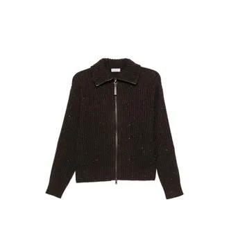 Brunello Cucinelli Sequin-embellished Ribbed Cardigan
