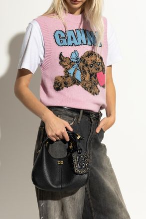 Ganni Handbag Hobo Mini, Womens, Black