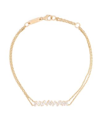 Suzanne Kalan 18kt yellow gold diamond bar bracelet
