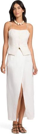 Onia Linen Utility Wrap Maxi Skirt in Natural at Nordstrom, Size 10