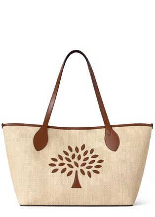 Mulberry Logo Raffia Small Tote bag - Cream - One Size