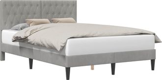 vidaXL Estructura De Cama Gris Claro 120 X 190 Cm Terciopelo Vidaxl