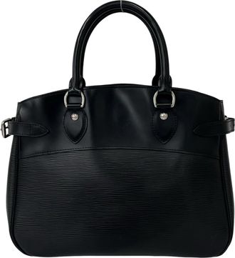 Louis Vuitton Black Leather Handbag Tote Bag (Pre-Owned)