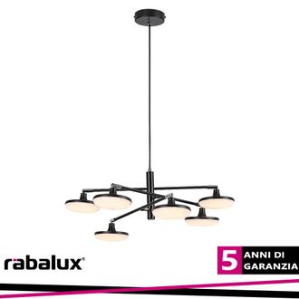 Rabalux Lampada A Sospensione Led Madi Rabalux 24w Nera &Oslash;60