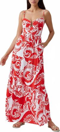 Melissa Odabash Paola Floral Maxi Dress In Red