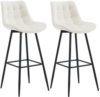 Clp Set De 2 Taburetes De Bar Dartford Crema Terciopelo