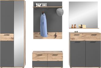 Inosign Garderoben-Set »Riga, Breite 280 cm, hochwertige Rillenfräsung, 5-teilig, best. aus:« Set, 5 Stk. tlg