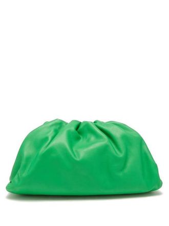 Bottega Veneta Pouch Large Leather Clutch Bag - Womens - Green